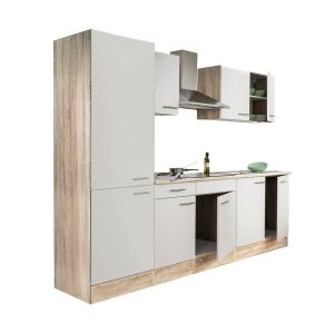 Set mobilier bucătărie Yorki 270cm - Stejar Sonoma și finisaj Alb - Seturi de mobilier de bucătărie