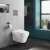 Leziter WT-1 Ride Wand-WC, randlos, mit Soft-Close-Sitz, in einer modernen Badezimmerumgebung