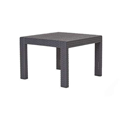 Rosario Gartentisch in Graphitfarbe, quadratisch, aus Polyrattan