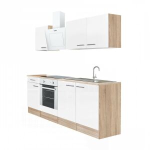 Yorki 210cm Konyhabútor Szett - Sonoma Tölgy és Fehér Kivitel - Leziter