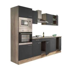 Yorki 270 konyhablokk sonoma tölgy korpusz és antracit fronttal, 3/4 nézet - Bútor