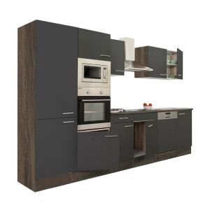 Yorki 340 Küchenmöbel-Set - Eiche und Anthrazit Finish - 300cm - Küchenmöbel-Sets