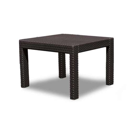 Masă de grădină Rosario maro, pătrată, din poliratan, mobilier de grădină