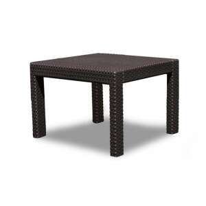 Stół ogrodowy Rosario w kolorze brązowym, kwadratowy, z poliratanu, meble ogrodowe - Stół ogrodowy