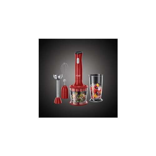 "Russell Hobbs Desire 24700-56 3 az 1-ben botmixer, 500W, 2 sebességfokozat, Habverő, Aprító, Kehely, Pulse funkció, Piros "