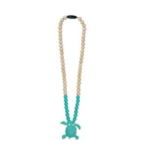 Comansi Little Wild Sea Turtle Necklace, wooden beads with turquoise sea turtle pendant - Fashion & Clothing