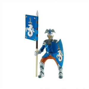 Bullyland 80785 Blue Knight with Flag and Shield, 10cm - Bullyland