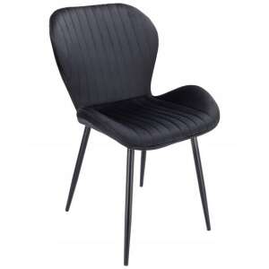 Jumi Veira Velvet Chair, Black, Metal, 52x57x85 cm