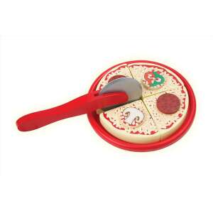 Melissa & Doug Igraći set Pizza i rođendanska torta, drvena pizza s dodacima i nožem za pizzu - Set za igru dječje kuhinje