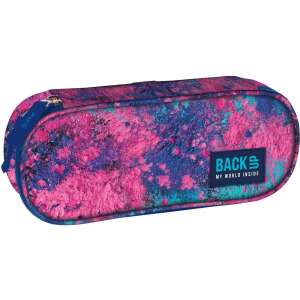 BackUp Abstract pencil case for girls, pink and blue abstract design, zipper closure - Pencil Case