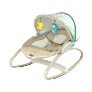 Cuty Rocker Hopper baby rocker with vibration and melodies, featuring a canopy, two owl toys, and a plush seat - Babies & Toddler
