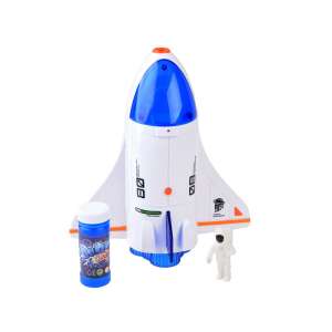 Bubble spaceship toy, white and blue spaceship with astronaut, Cosmic Adventure brand - Bubble Blower