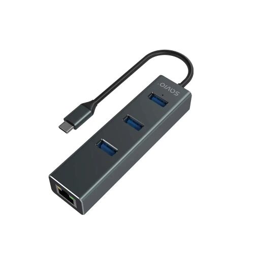 Savio AK-57 USB-C 3.1 HUB (3 port + RJ45) 134129243