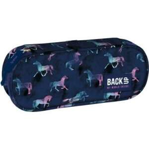 BackUp pencil case with horses print, closed view - Pencil Case