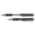 ZEBRA SL-F1 retractable ballpoint pen, metallic gray, blue ink, extended and closed position