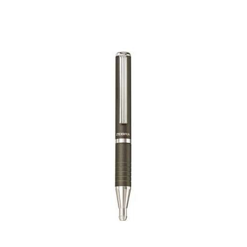 ZEBRA SL-F1 retractable ballpoint pen, metallic gray, blue ink