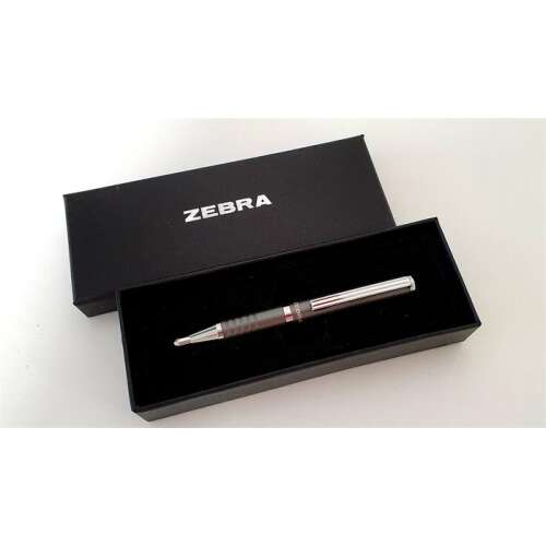 ZEBRA Kugelschreiber, 0,24 mm, ausziehbar, Schaft grau metallic, ZEBRA "SL-F1", blau