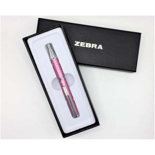 Pix cu bilă ZEBRA, 0,24 mm, telescopic, corp roz metalizat, ZEBRA S-F1, albastru