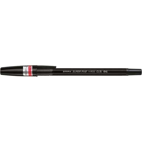ZEBRA Guľôčkové pero, 0,21 mm, uzáver, ZEBRA "H-8000" čierna