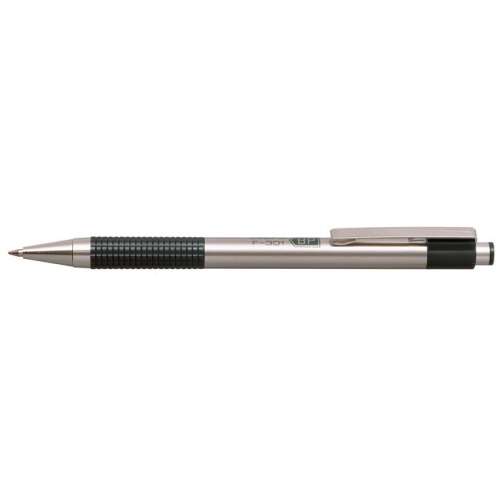 ZEBRA Guľôčkové pero, 0,24 mm, tlačidlové, nerezová oceľ, zelené telo, ZEBRA &rdquo;F-301&rdquo;, modrá