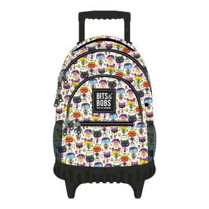 Bits & Bobs Hello trolley backpack with wheels, colorful design with cartoon characters - Backpack