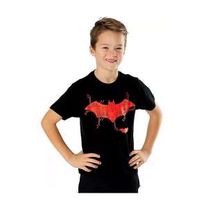 DC Comics Batman logo kids t-shirt, black t-shirt with red Batman logo, 8 years old, 130 cm - Kids' T-Shirt