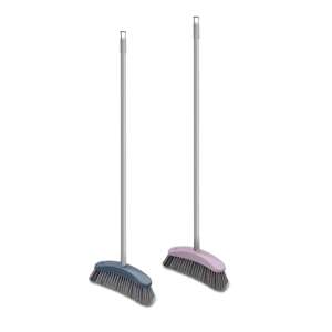 York Partvis 120cm broom with handle, gray and pink, 31.5x7.0cm head - YORK