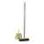 York Partvis broom and dustpan set with a long handle, green color