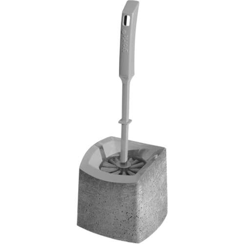 York toaletná kefa a držiak, sivá, loft dizajn