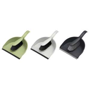 York Dustpan with Rubber Edge + Brush 23x10x33cm Compact Mix GREY 81091691 - Dustpan