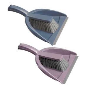 Sada lopatky a metly York s gumovým okrajom, modrá a fialová - Čistiace zariadenia