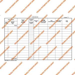A.T.M-13/UJ A4 25lapos fekvő "Gépjármű használati nyilvántartás" nyomtatvány, 1. oldal - Patria