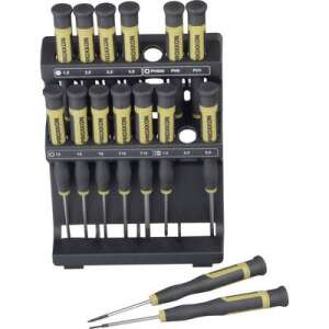 Set de șurubel de precizie Proxxon Micromot 28148 cu 15 piese, cu diferite dimensiuni și tipuri de șurubel, inclusiv șurubel drepte, stea și Torx - Șurubelnițe