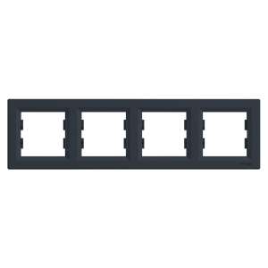 Cadru orizontal Schneider ASFORA cu 4 module, antracit - Schneider Rame pentru întrerupătoare