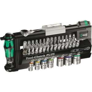 Wera Tool-Check PLUS Imperial 39-teiliges Bit-Set mit Ratsche, Stecknüssen und Schraubendreherbits - Bit Set