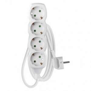 EMOS P0421R 4 socket extension cord, 1.5m white - Electrical Installation