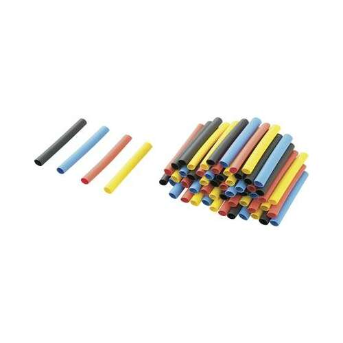 Tru Components zsugorcső, 2:1 zsugorodási arány, 1,6/3,2 mm, vegyes színek, 80 darab - Zsugorcső