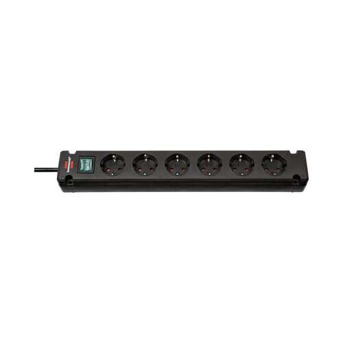 Brennenstuhl 1150650316 Power Strip with Switch, 6-way, Black, Protective Contact, 1 pc