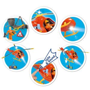 Simba Fireman Sam Wallaby Mentőhelikopter - Tommal
