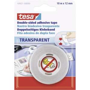 tesa® Kétoldalas Ragasztószalag - Átlátszó - 10m x 12mm
