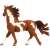 Schleich Pinto horse figurine, brown and white, running pose, side view
