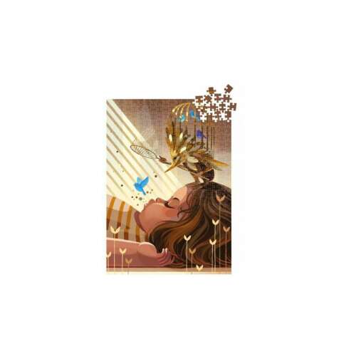 Dixit Szökésben 500 darabos kirakó, egy alvó lány madárral a fején