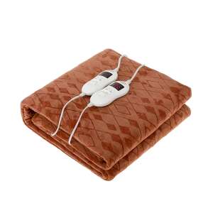 Camry CR 7436 Elektryczny koc podgrzewany, brązowy, podwójne ogrzewanie, z timerem, złożony, z jednostkami sterującymi - Camry