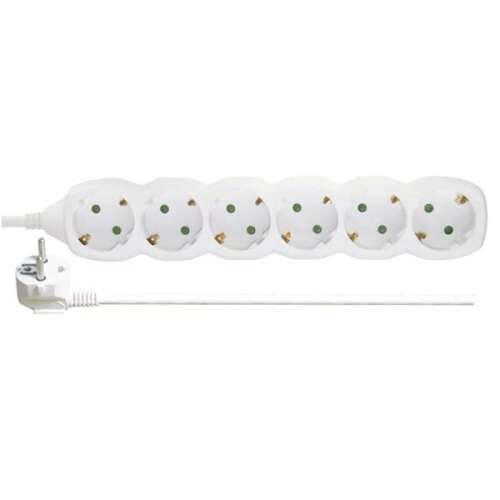EMOS 6-socket power strip with 2 meter cable, white