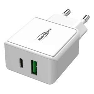 Ansmann HC218PD USB-C és USB-A hálózati töltő, fehér, 20W - Ansmann