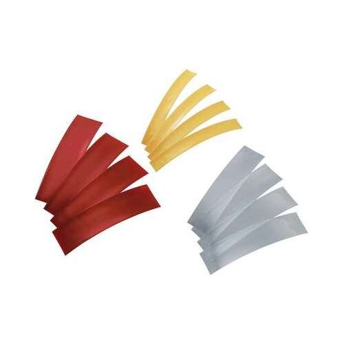 Tru Components 2:1 zsugorcső készlet, piros, átlátszó, sárga, akkumulátorok védelméhez - Zsugorcső