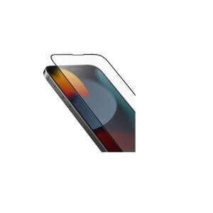 Uniq Optix Matt edzett üveg kijelzővédő iPhone 14-hez, ferde nézet - UNIQ