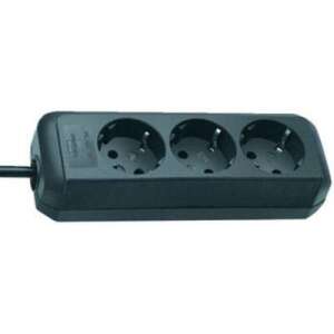 Brennenstuhl 3-way power strip with child protection, black - Power Strip