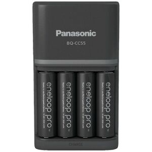 Panasonic Eneloop Pro BQ-CC55 Battery Charger with 4 AA 2500mAh Batteries - Panasonic Battery Charger