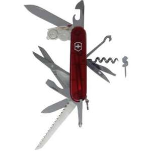 Victorinox Huntsman Lite svájci bicska 21 funkcióval, beleértve egy LED lámpát, piros átlátszó markolattal - Victorinox